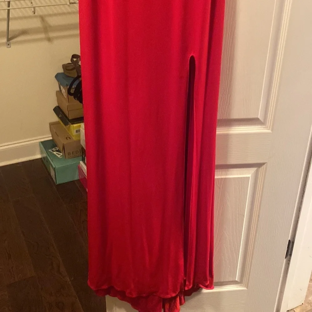 La Femme Prom/Formal Dress - red/tan lining - size 4 - Picture 3 of 5